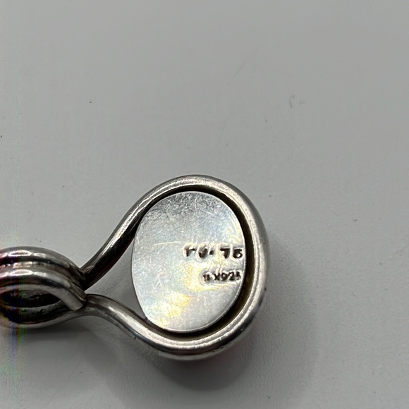 TAXCO TJ-75 PINK CORAL AND STERLING PENDANT ON A STERLING SILVER 20” SNAKE CHAIN - Picture 12 of 12